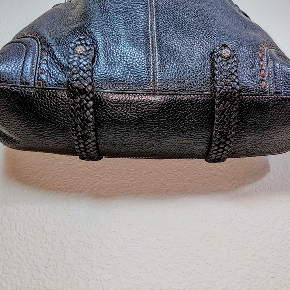 Brighton Black Buckle Shoulder Bag with Braided Strap - Picture 11 of 13